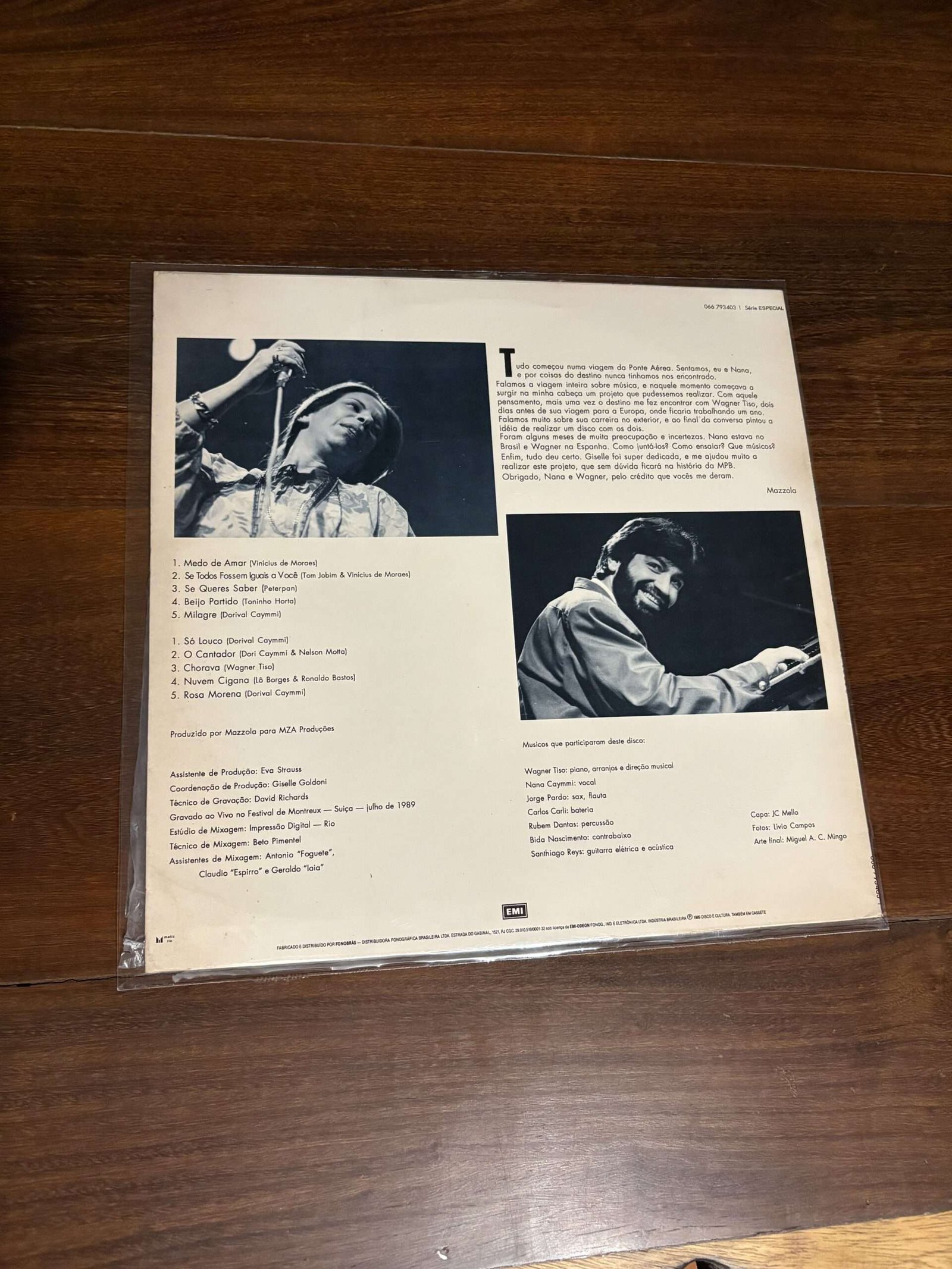 Lp Nana Caymmi e Wagner Tiso - Só Louco (1989) - Imagem 2