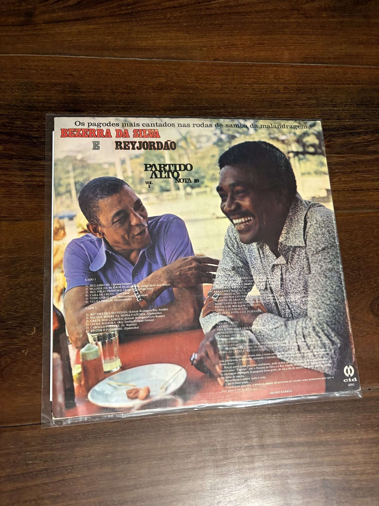 Lp Bezerra da Silva e Rey Jordão - Partido Alto Nota 10 Vol. 3 (1980) - Imagem 2