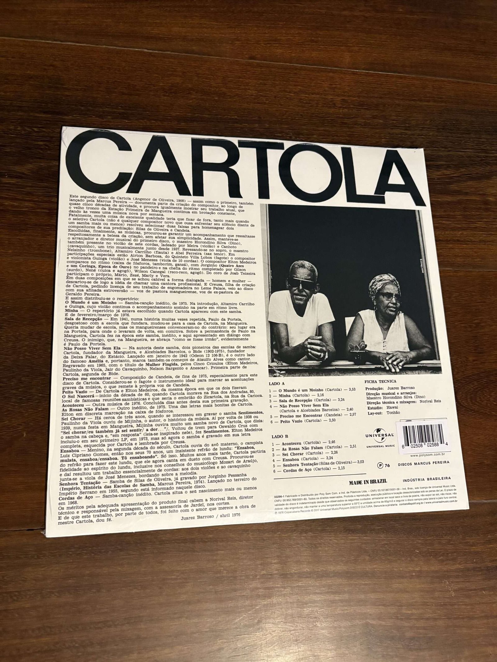 Lp Cartola - Cartola (1976) Lacrado Splatter Verde e Rosa - Imagem 2