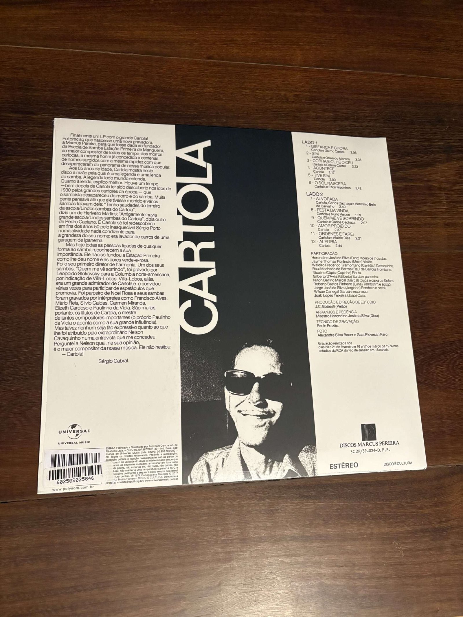 Lp Cartola - Cartola (1974) Lacrado Reedição Polysom - Imagem 2