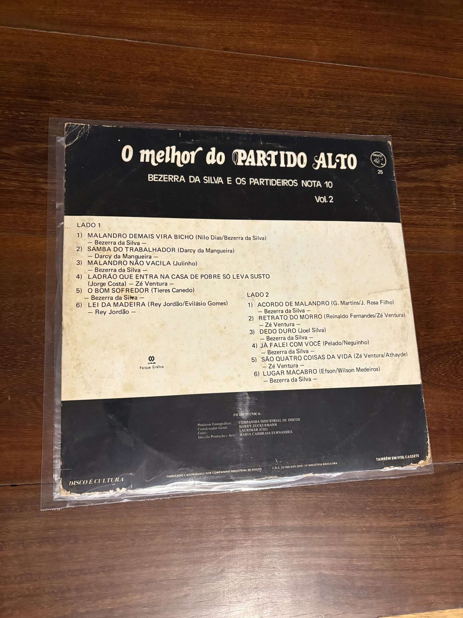 Lp Bezerra da Silva - O Melhor do Partido Alto Vol. 2 (1983) - Imagem 2
