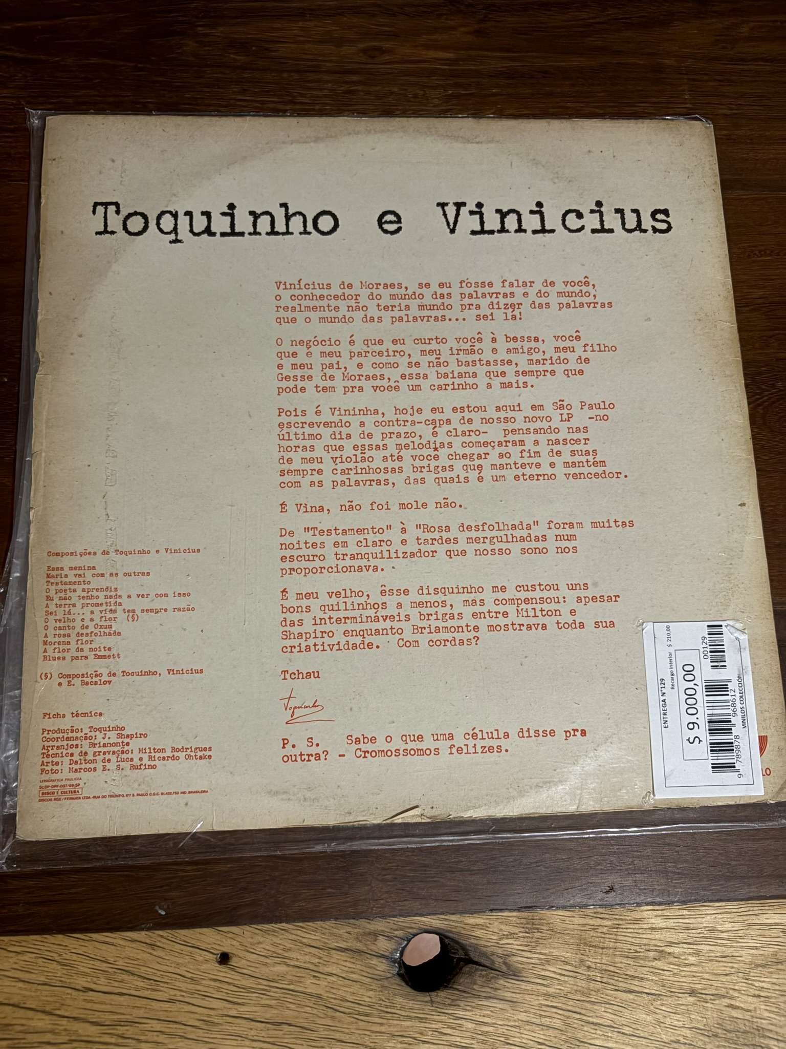 Lp Vinicius de Moraes e Toquinho - Toquinho e Vinicius (1971) - Imagem 2