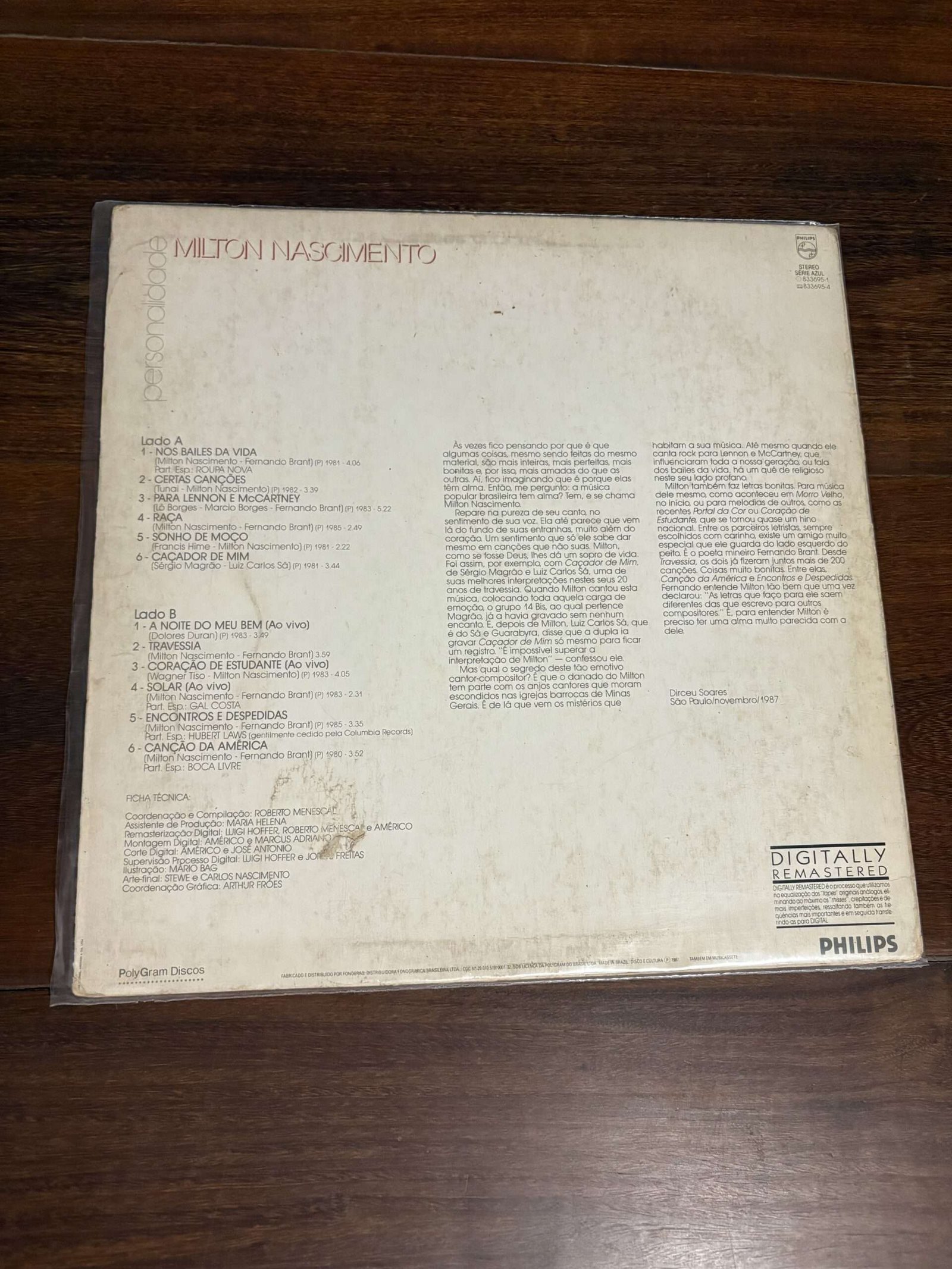 Lp Milton Nascimento - Personalidade (1987) - Imagem 2