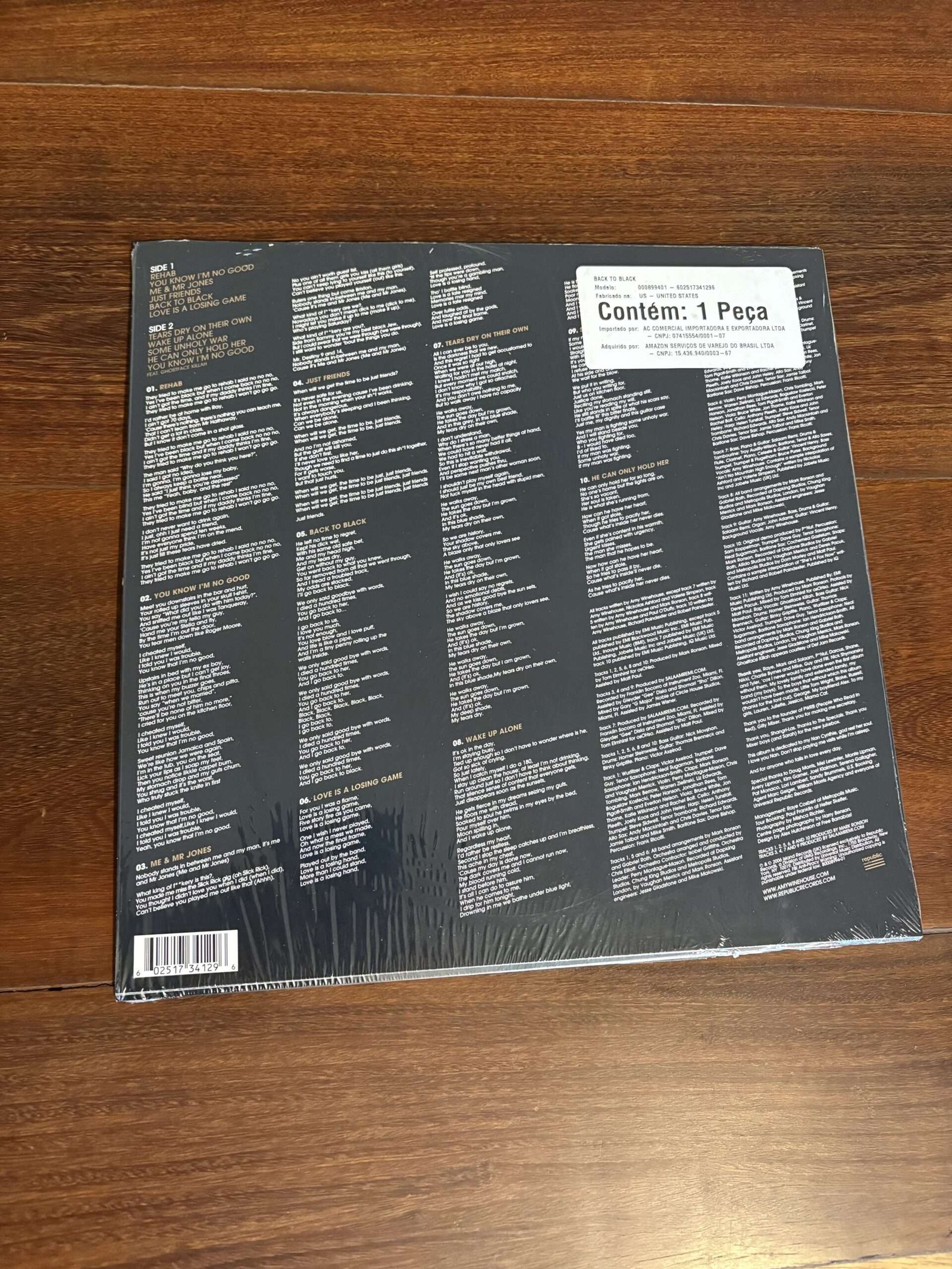 Lp Amy Winehouse - Back To Black (2006) Lacrado Edição Importada - Imagem 2
