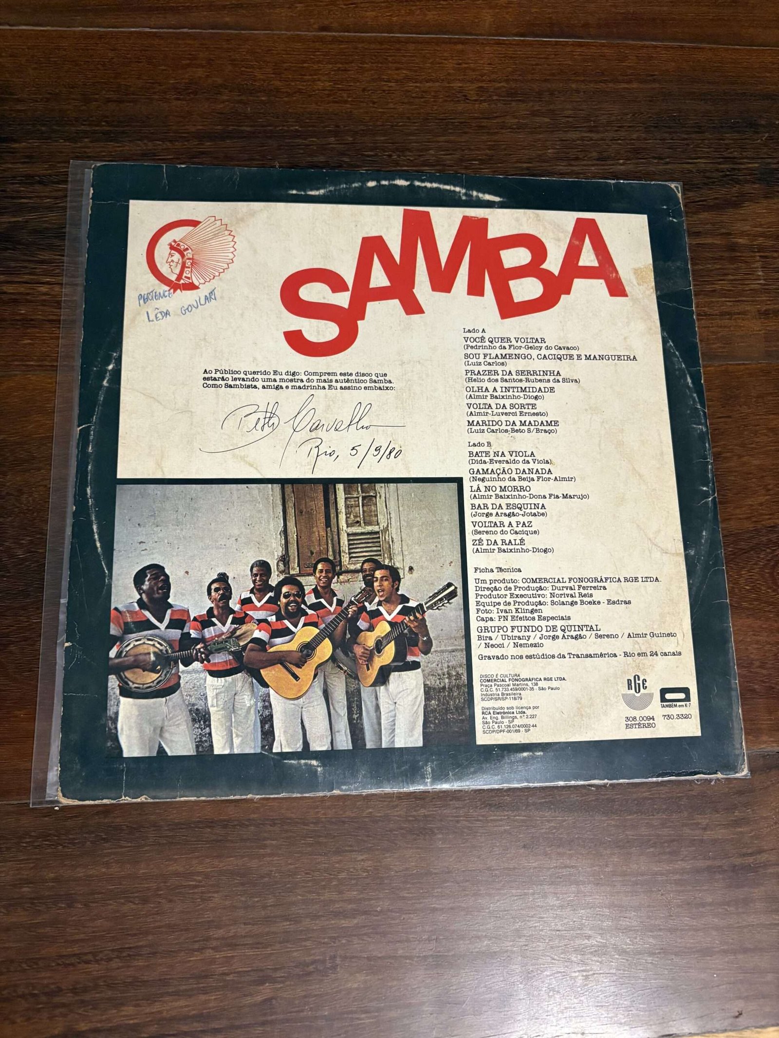 Lp Grupo Fundo de Quintal - Samba é no Fundo do Quintal (1980) - Imagem 2