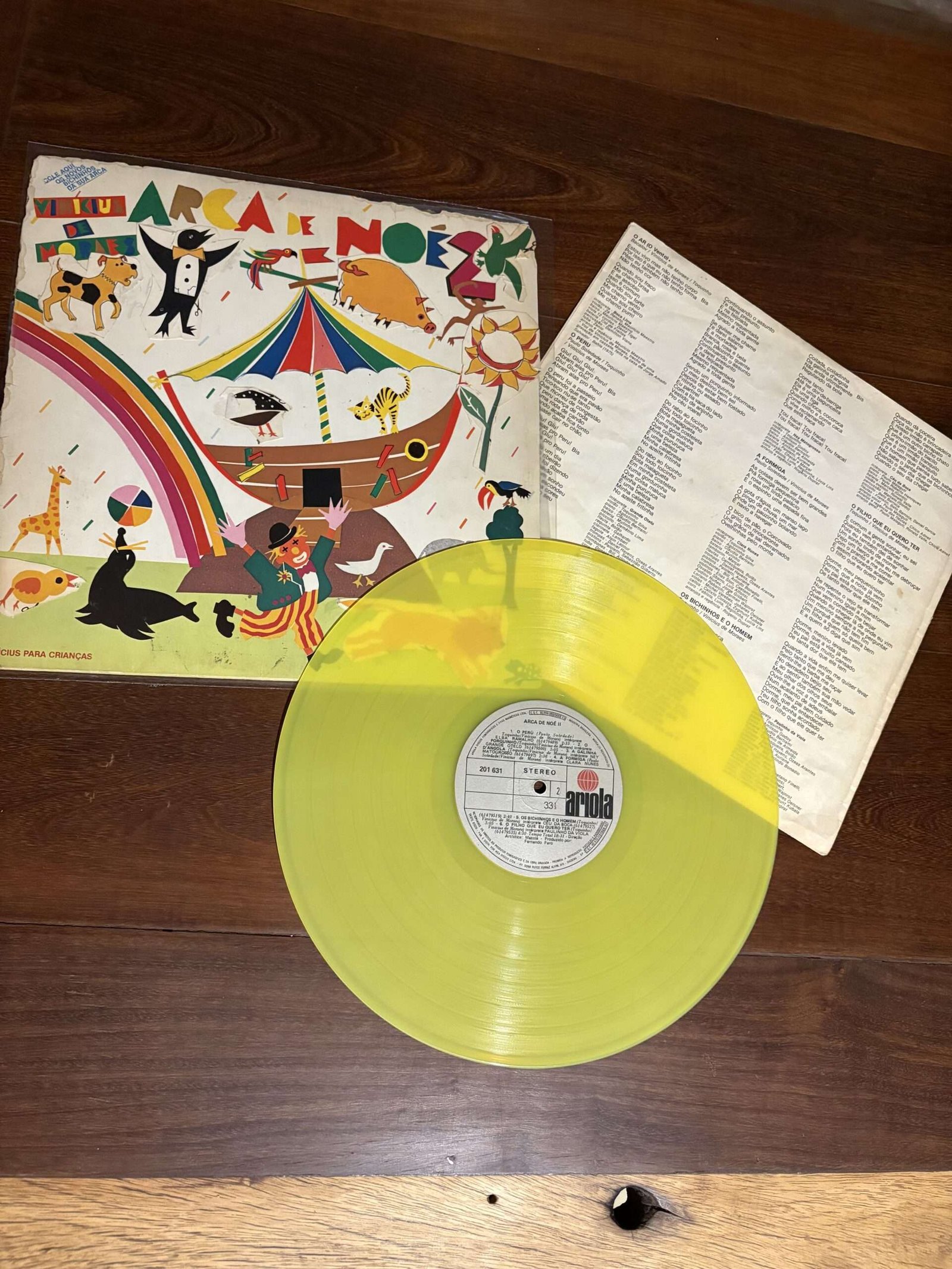 Lp Vinicius de Moraes - Arca de Noé II (1981) Vinil Amarelo - Imagem 3