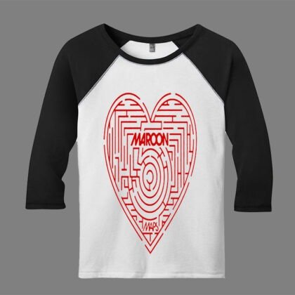 Raglan Manga 3/4 Maroon 5 Maps