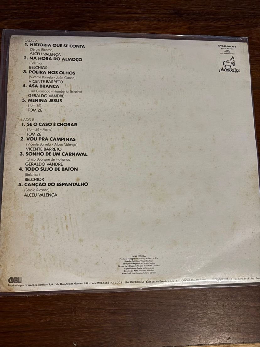 Lp Alceu Valença, Belchior, Vandré, Barreto e Tom Zé - Juntos (1988) - Imagem 2