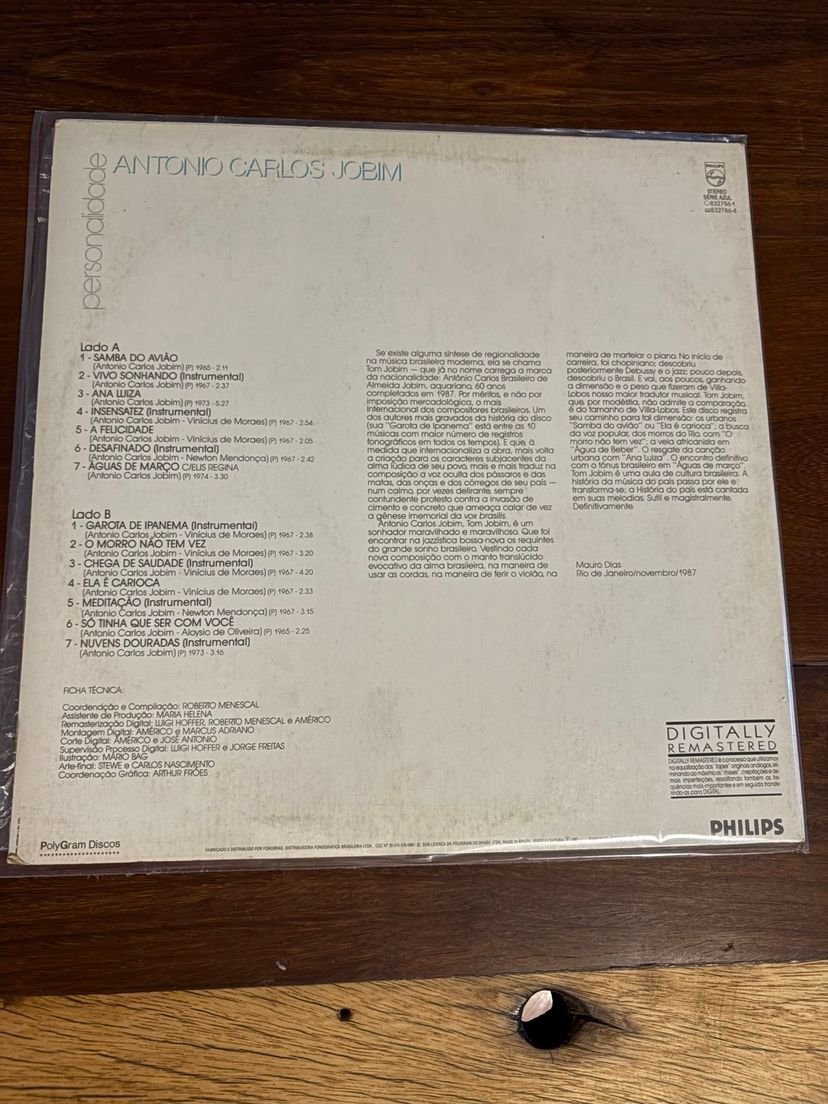 Lp Tom Jobim - Personalidades (1987) - Imagem 2